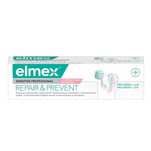 Elmex Sensitive Professional Repair & Prevent dantų pastos pakuotė jautriems dantims su Pro-Argin formule.